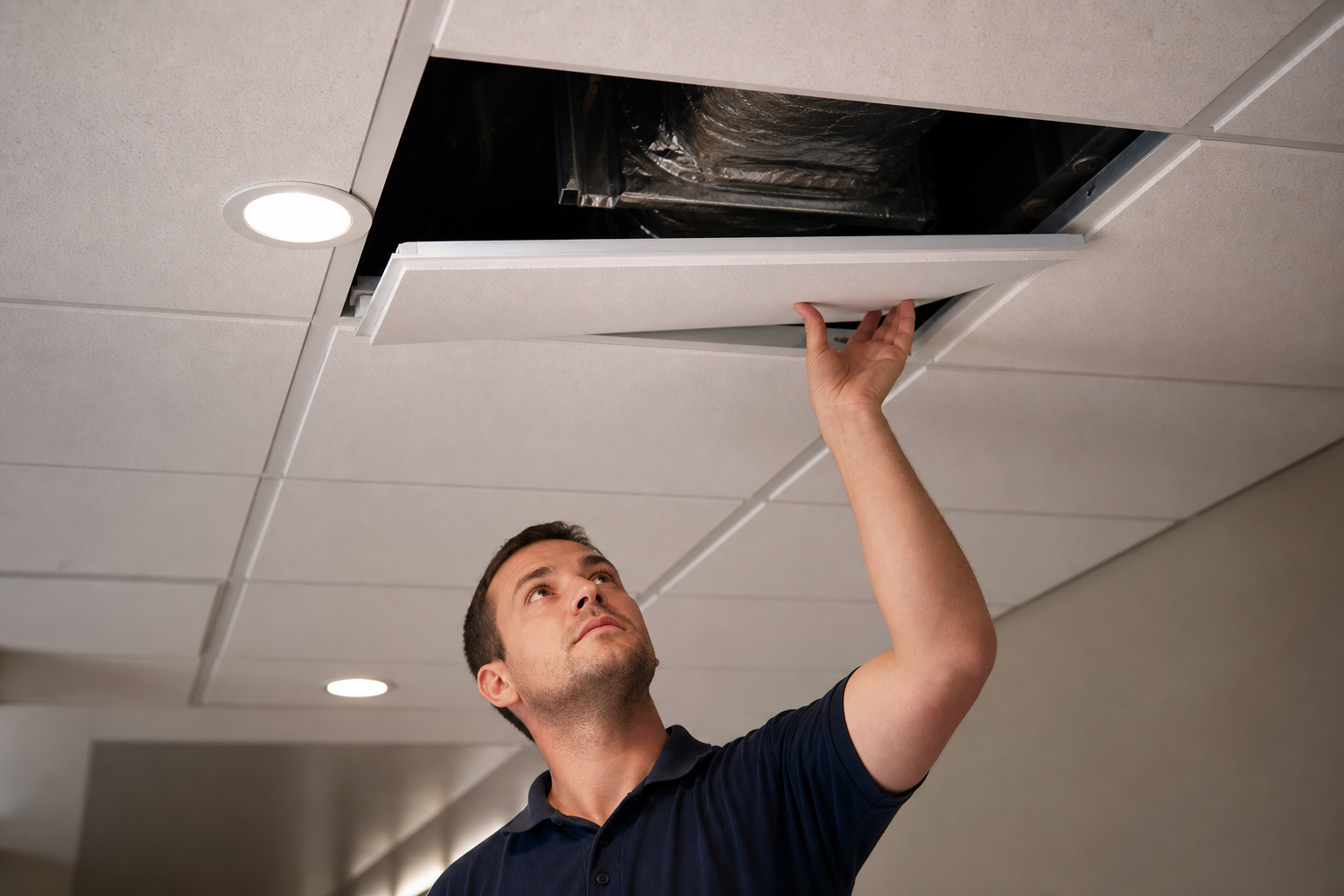 Suspended ceiling access maintenance