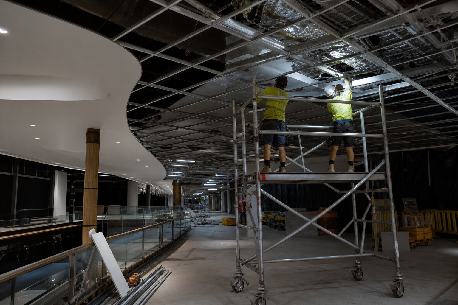 After-hours shopping centre ceiling works